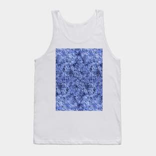 Abstract Blue Ink Brush Stripling Texture Tank Top